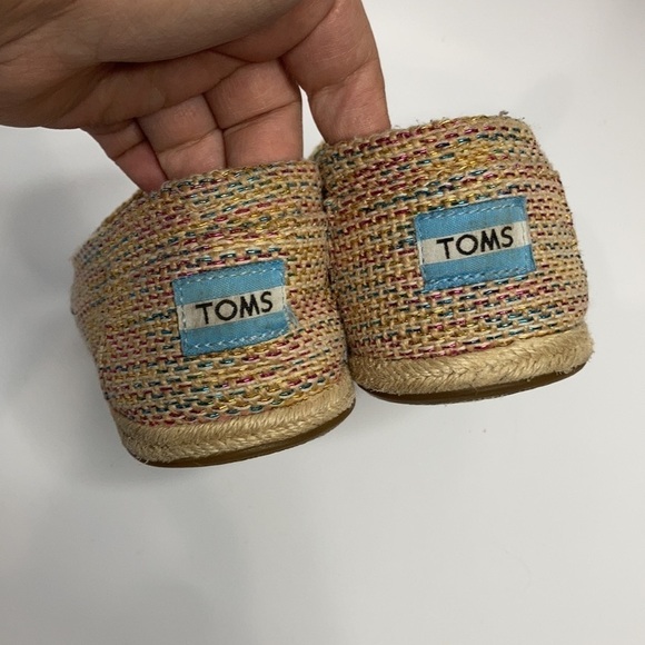 Toms iridescent burlap espadrille slip on shoes size 7.5 - Picture 5 of 8